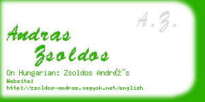andras zsoldos business card